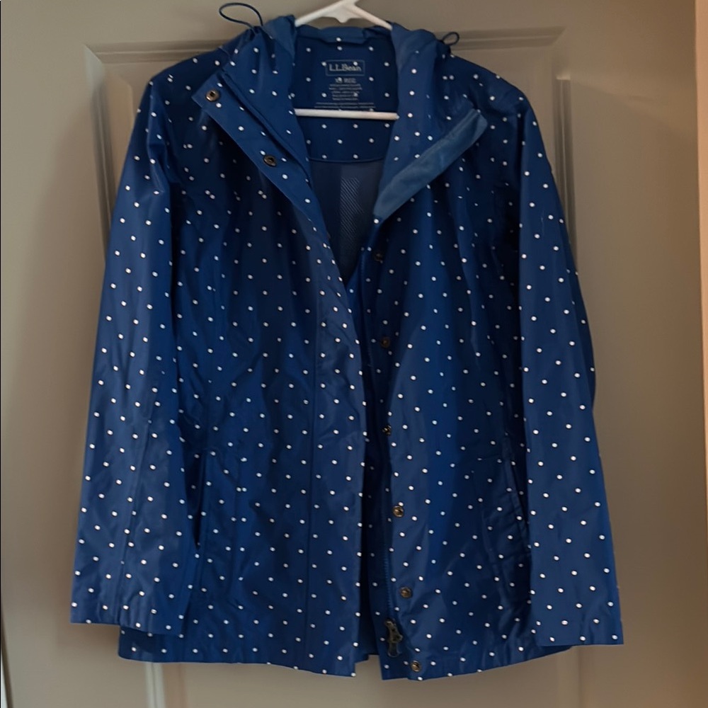 L.L. Bean Blue Rain Jacket with Hood